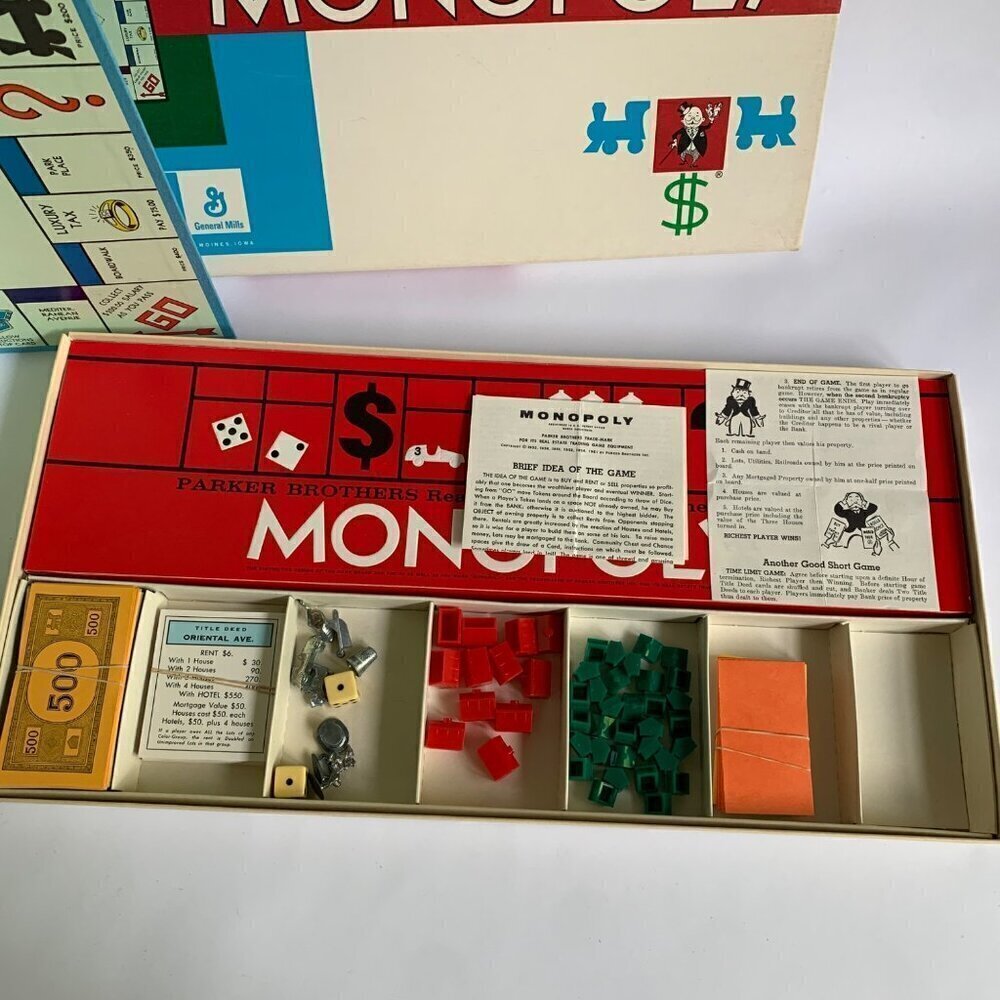 Parker Brothers 1961 Monopoly Board Game Complete Unused - Picture 2 of 6